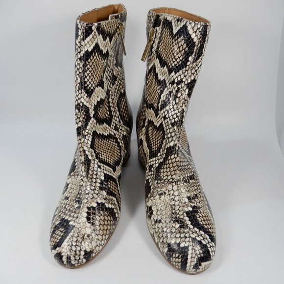 Aquatalia Leonora Snake Embossed Leather Boots Size 7 Weatherproof NEW $495 - Picture 3 of 14